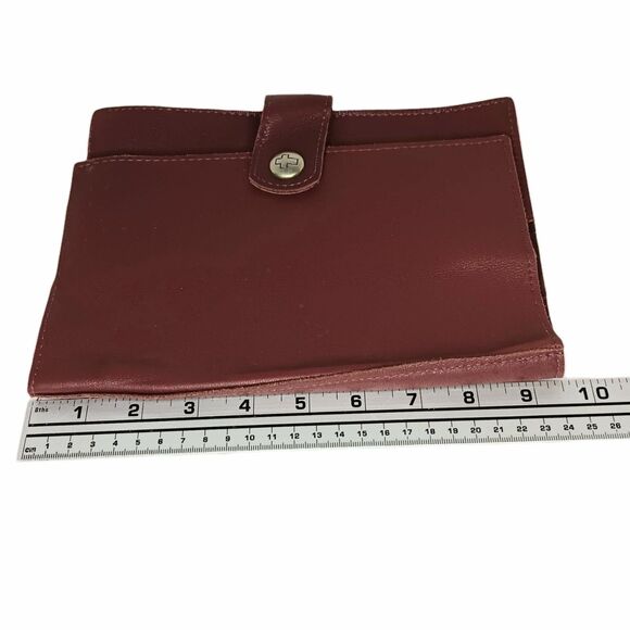 VTG Bob Siemon Designs Large Brown Leather Bible Cover Pewter Button New W/ Tag - Picture 4 of 11